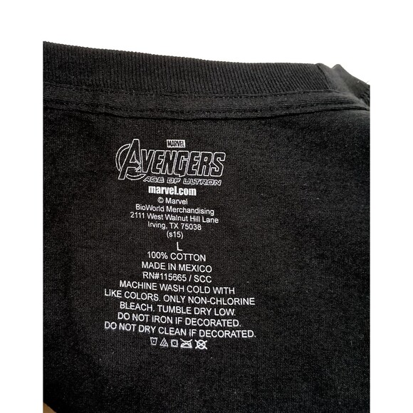 *2/$25* Marvel Avengers Age of Ultron Tshirt Mens Large Black Graphic Tee Shirt - Picture 4 of 4